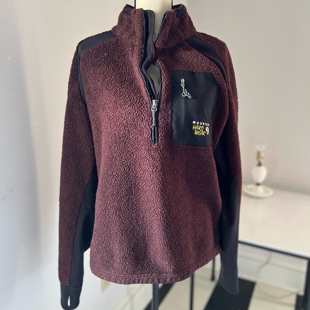 Mountain Hardwear Burgundy and Black Fleece Jacket